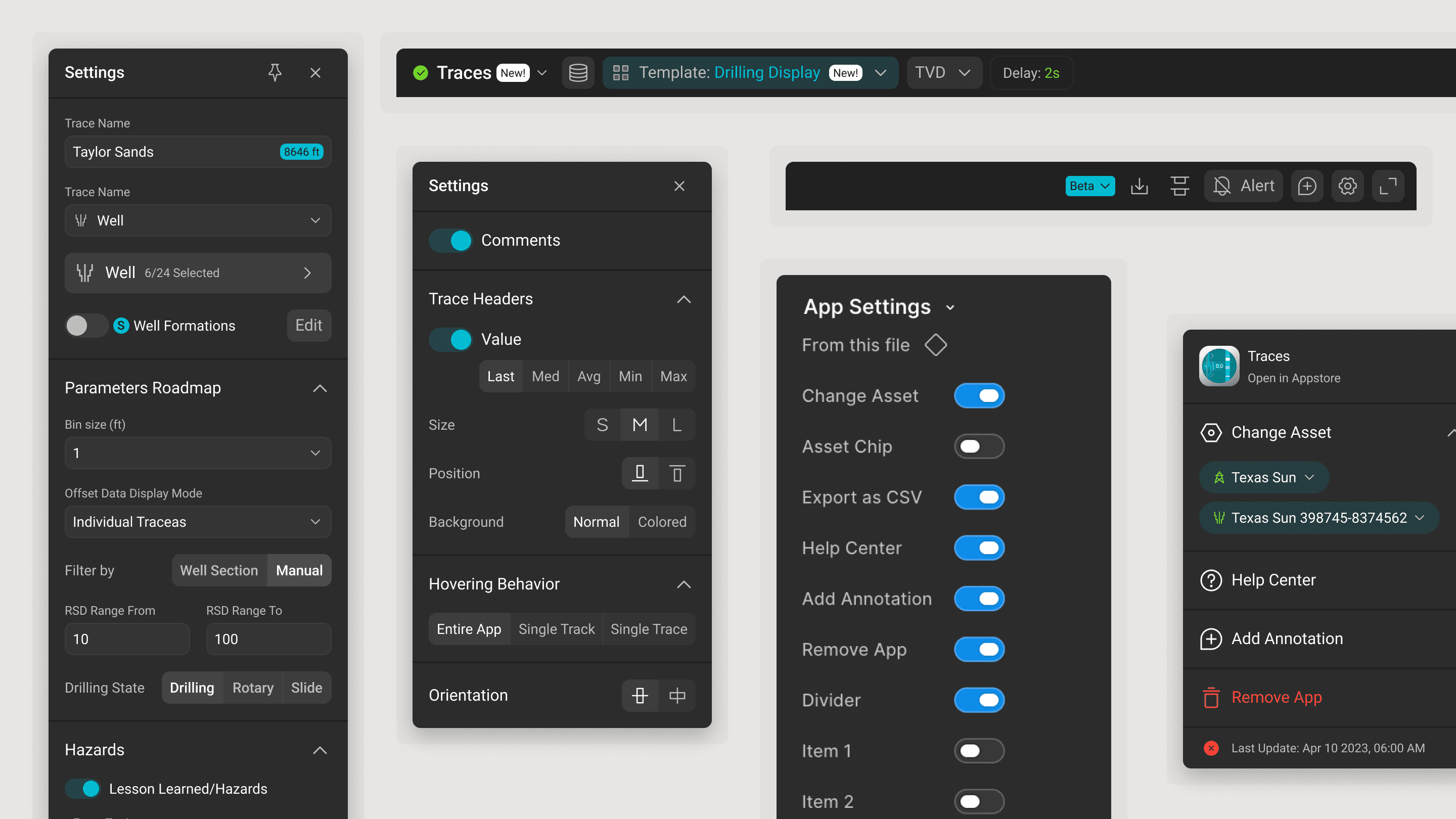 App Header + App Settings