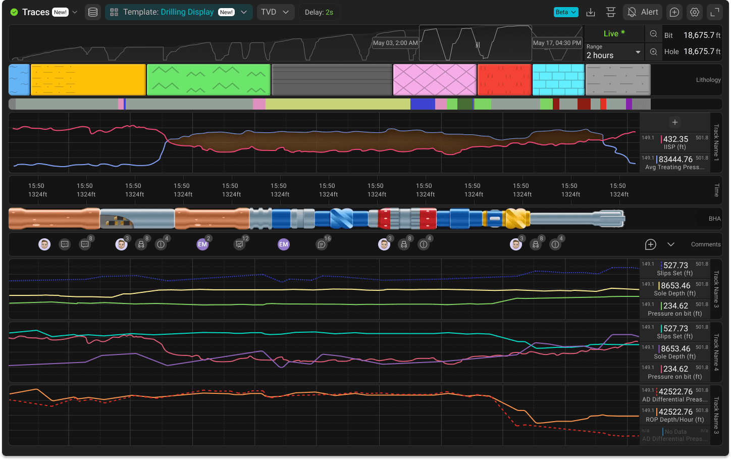 Traces App - Horizontal View